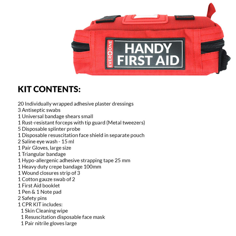 EverOne Handy 50 Piece First Aid Kit, Red