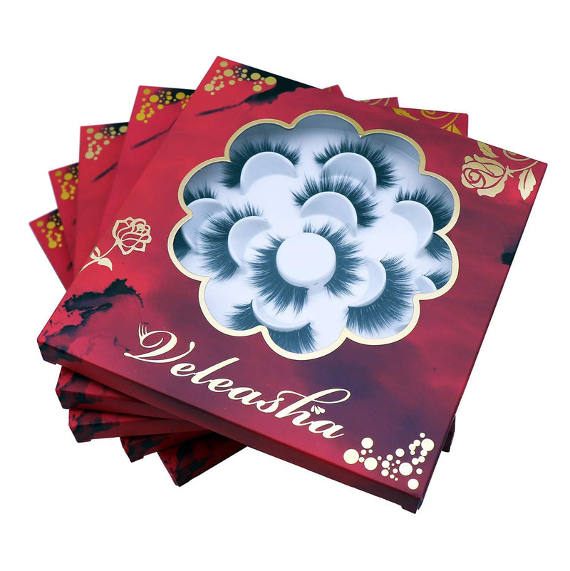 Veleasha Silk Eyelashes Luxury Multi-layered Effect Natural Look Faux Mink Lashes for Girls | 7 Pair Pack | Cinderella