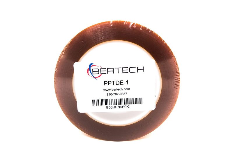 Bertech Double Sided Polyimide Tape, 1 Mil Thick, 1 Inch Wide x 36 Yards Long, Silicone Adhesive on Both Sides, 3 Inch Core, RoHS and REACH Compliant 1" Wide x 36 Yards Long