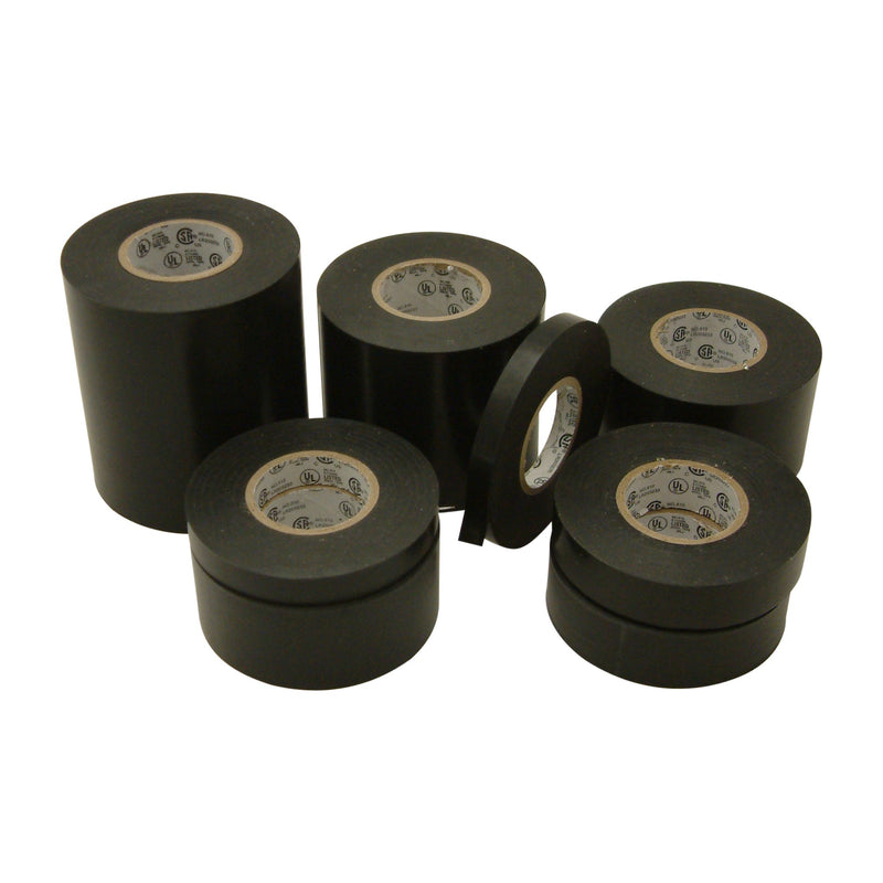 JVCC EL7566-AW Synthetic Rubber Electrical Tape, 1-1/2 in. x 66 ft. (36mm x 20m), Black