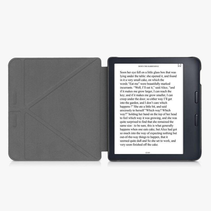kwmobile Origami Case Compatible with Kobo Libra 2 - Case Slim Premium PU Leather Cover with Stand - Cosmic Nature Blue/Grey/Black Cosmic Nature 04-22-01