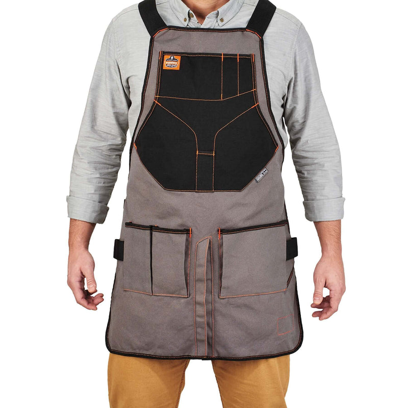Ergodyne - 13696 Arsenal 5705 Full Length Tool Work Apron, 13-Pockets, Gray
