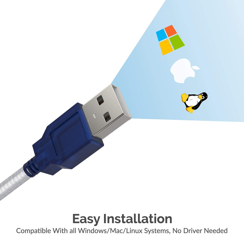 Sabrent USB 2.0 to Serial (9-Pin) DB-9 RS-232 Converter Cable, Prolific Chipset, - HEXNUTS - , [Windows 10/8.1/8/7/VISTA/XP, Mac OS X 10.6 and Above] 2.5 Feet (CB-DB9P) 2.5 Ft