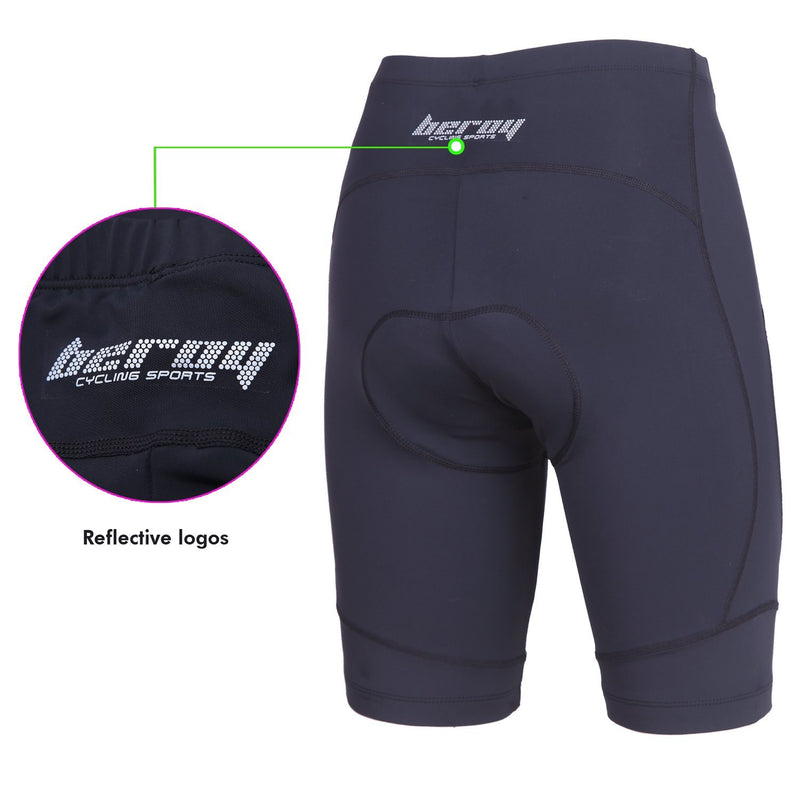 beroy Womens Bike Shorts with 3D Gel Padded,Cycling Women's Shorts X-Small Black