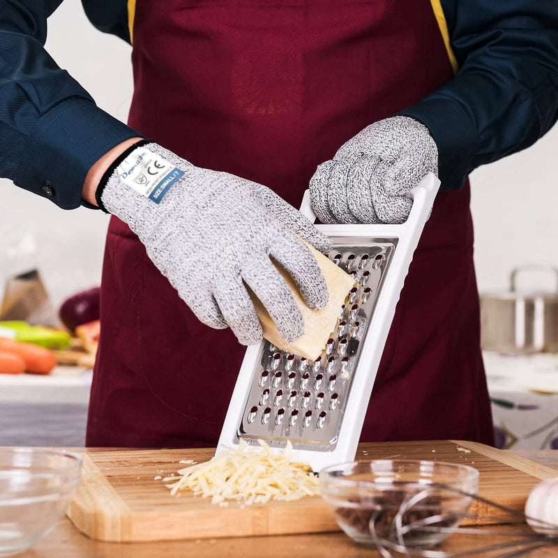 Dowellife Cut Resistant Gloves Food Grade Level 5 Protection, Safety Kitchen Cuts Gloves for Oyster Shucking, Fish Fillet Processing, Mandolin Slicing, Meat Cutting and Wood Carving, 1 Pair (Large) Large (Pack of 1)