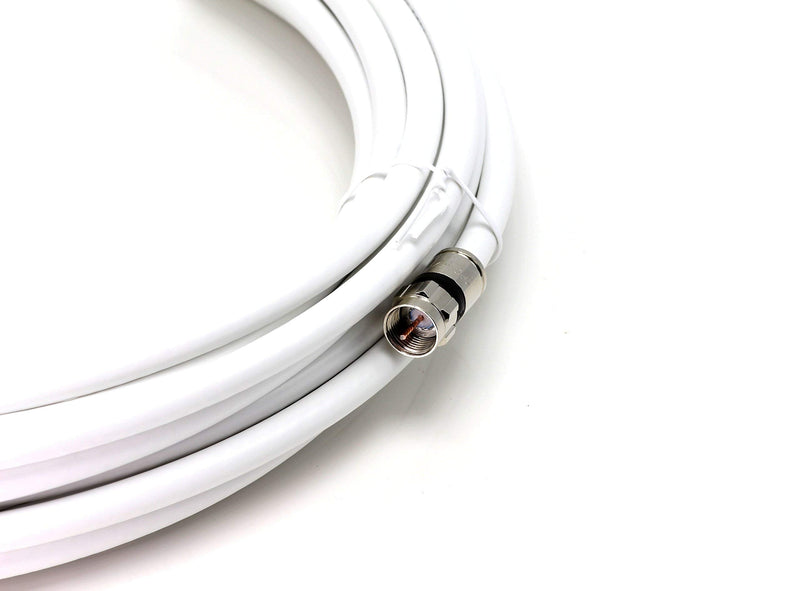 50' Feet, White RG6 Coaxial Cable (Coax Cable) with Connectors, F81 / RF, Digital Coax - AV, Cable TV, Antenna, and Satellite, CL2 Rated, 50 Foot