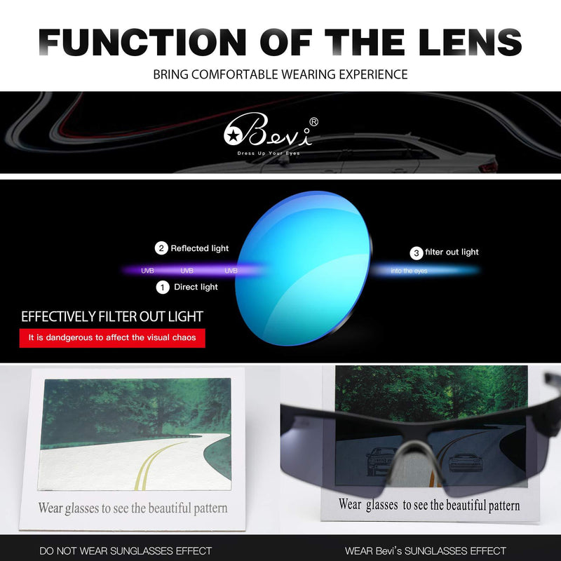 Bevi Polarized Sports Sunglasses TR90 Unbreakable Frame for Men Women Running Cycling Golf Baseball Gold/Black