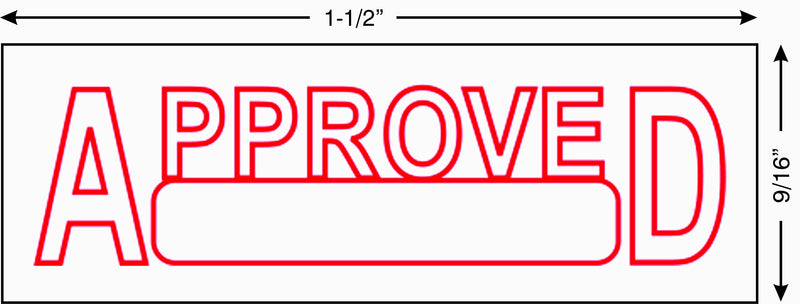 Supply360 AS-IMP1000 - Approved w/Signature Box, Heavy Duty Commerical Quality Self-Inking Rubber Stamp, Red Ink, 9/16" x 1-1/2" Impression Size, Laser Engraved for Clean, Precise Imprints