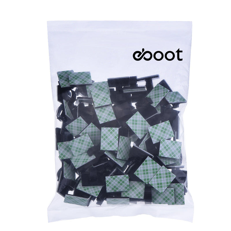 eBoot 100 Pieces Adhesive Cable Clips Wire Clips Cable Wire Management Wire Cable Holder Clamps Cable Tie Holder for Car, Office and Home