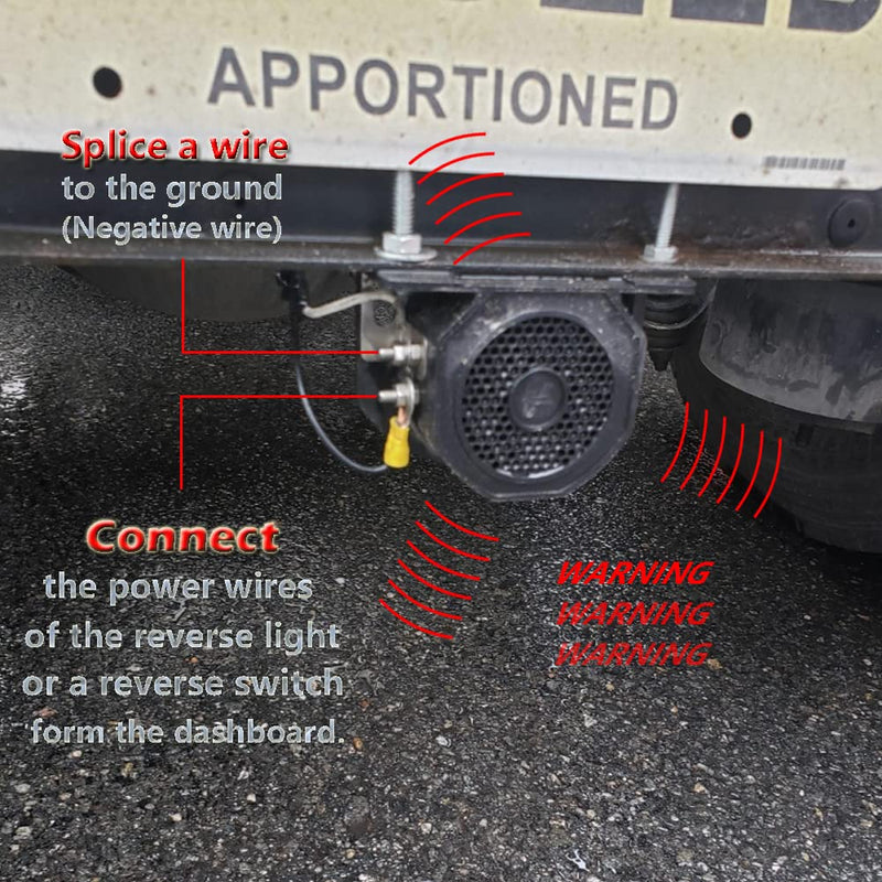 banhao Car Back-up Alarm, 107dB 12V-48V DC Waterproof Industrial Heavy-Duty Backup Reverse Warning Alarm with Super Loud Beeper Tone for Truck Van Freight Car Lorry Heavy Vehicles Square alarm horn