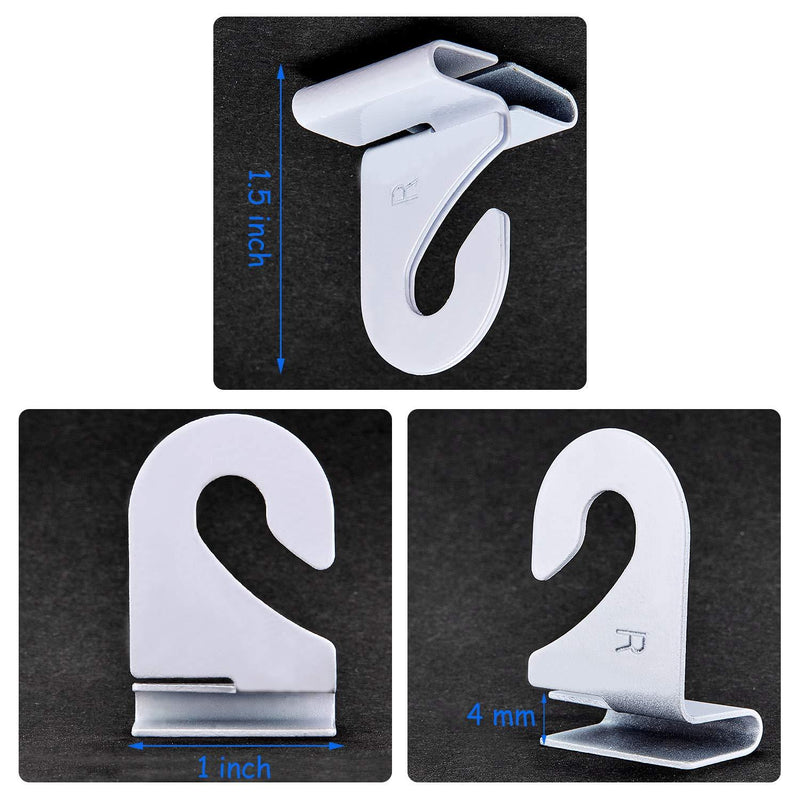 Aluminum Ceiling Hooks for Drop-Ceiling T-Bars Right and Left White Ceiling Hanger T-Bar Track Clip Suspended Ceiling Hooks Grid Clips for Hanging Plants Office Signs Decorations (20) 20
