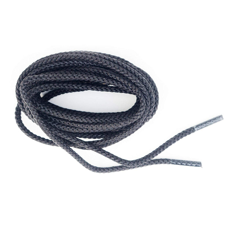 Ironlace Unbreakable Round Bootlaces - Indestructible, Waterproof & Fire Resistant Boot & Shoe Laces, 1500-Pound Breaking Strength/Pair, Black, ⅛-Inch, 3.2mm Diameter, 45-Inch Eyelet, 1-Pair