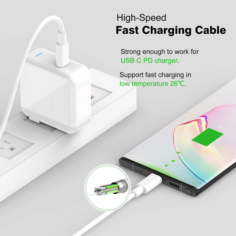 USB C to USB C Charging Cable, Cord Compatible with MacBook Pro, MacBook 12 inch, New MacBook Air, Compatible with 2021/2020/2018 iPad Pro 12.9/11, Pixel 2/3/4 XL, All PD USB C Charger, 6.6ft 1
