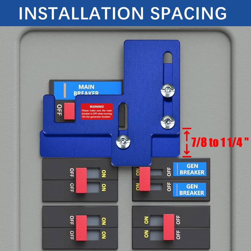 LATING Generator Interlock Kit for Murray or Siemens 150 or 200 Amp Main Panels with 7/8 to 1 1/4 Inches Spacing - Anodized, Blue