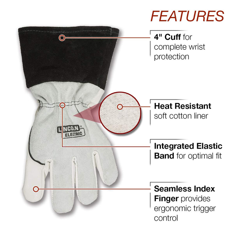 Lincoln Electric DynaMIG Traditional MIG Welding Gloves | Top Grain Leather | 2XL | K3805-2XL 2X-Large (Pack of 2)