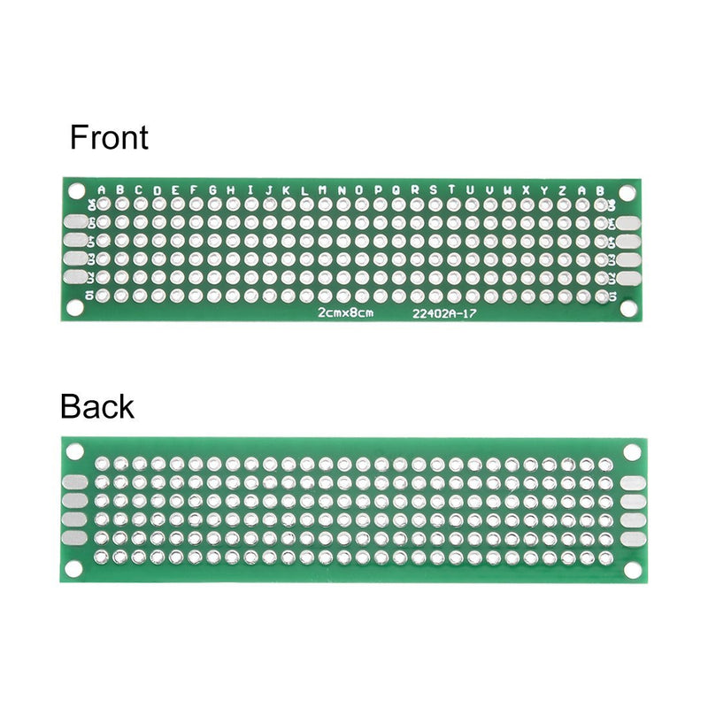 uxcell 20pcs 2x8cm Double Sided PCB Board Universal Printed Circuit Proto Board for DIY Soldering Electronic Projects Practice Test Circuit