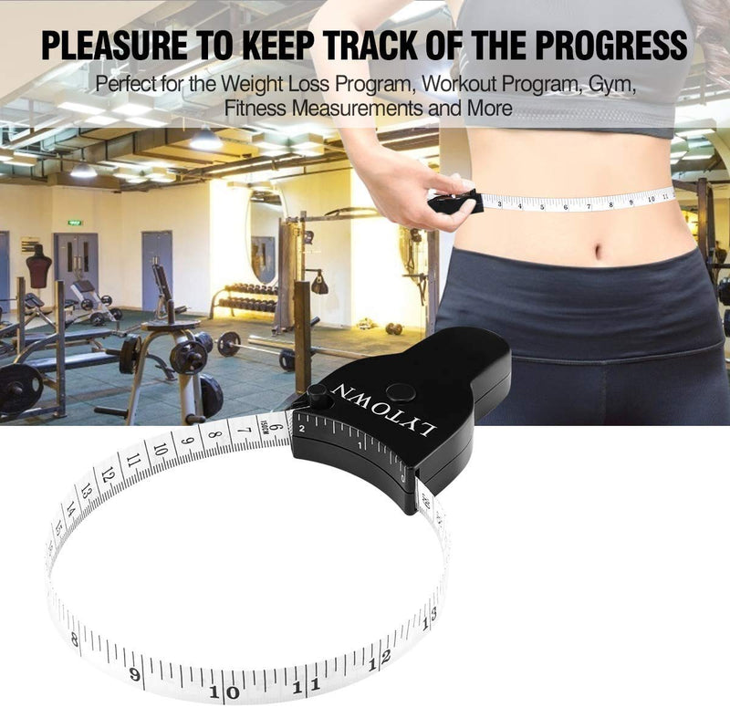 2PCS Tape Measure Body Measuring Tape 60inch (150cm), Retractable Measuring Tape for Body Measurement & Weight Loss, Accurate Body Tape Measure for Fitness, Tailor, Sewing, Handcrafts, Clothes Black