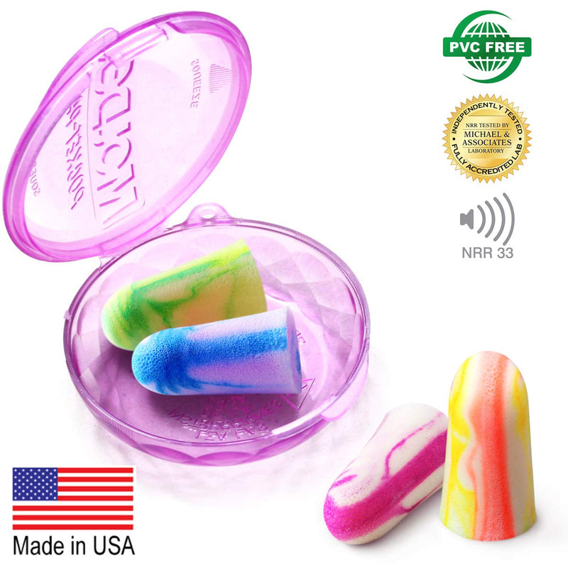 MOLDEX Sparkplugs Soft Foam Earplugs 60 Pairs Ear Plugs for Sleeping, Snoring, Work, Travel, Shooting - 33dB Highest NRR Made in USA (Bottle Pack)