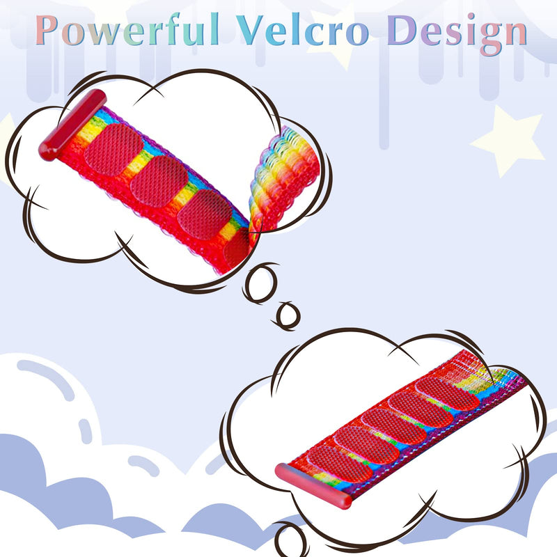 3 Pack Replacement Nylon Bands Compatible with Gabb Watch / Gizmo Watch 2 & 1, Hook & Loop Design Easy for Kids to Put On & Off, Breathable & Washable Rainbow+PomeRed+Neon