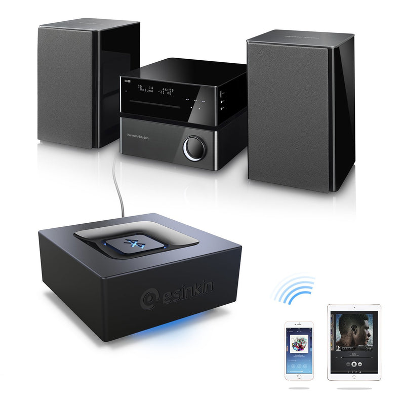 Bluetooth Audio Adapter for Music Streaming Sound System, Esinkin Wireless Audio Adapter Works with Smartphones and Tablets, Wireless Adapter for Speakers
