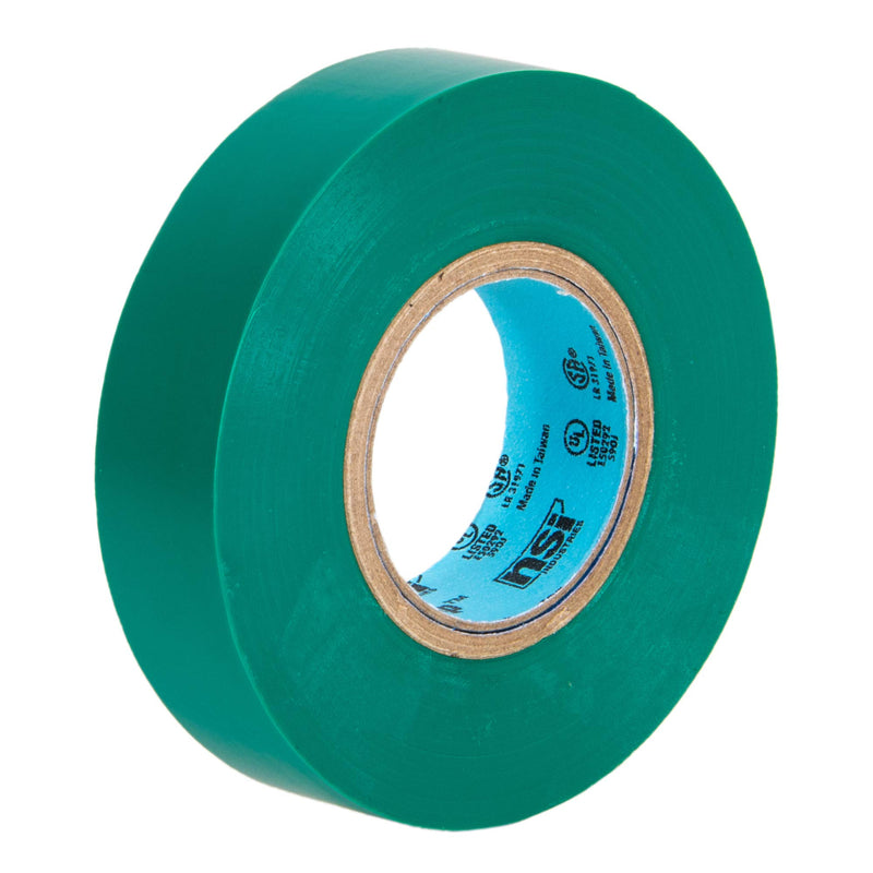 NSi Industries WarriorWrap Select 3/4 in. x 60 ft. 7 mil Vinyl Electrical Tape, Green (WW-722-GN)