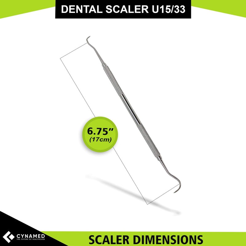 Cynamed Double-Ended Dental Sickle Scaler H6/H7 Jacquette Towner Scaler U15/30 Anterior Posterior Double Ended Periodontal (DE-U15/30) DE-U15/30