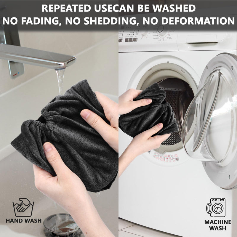 WUFANC Copriscarpe in Velluto - Riutilizzabile, Lavabile, Resistant All'usura Antiscivolo - Copriscarpe Monouso Adatto for la Pavimentazione Domestica in Moquette e Altri Luoghi Diversi (5, Nero) One Size Black