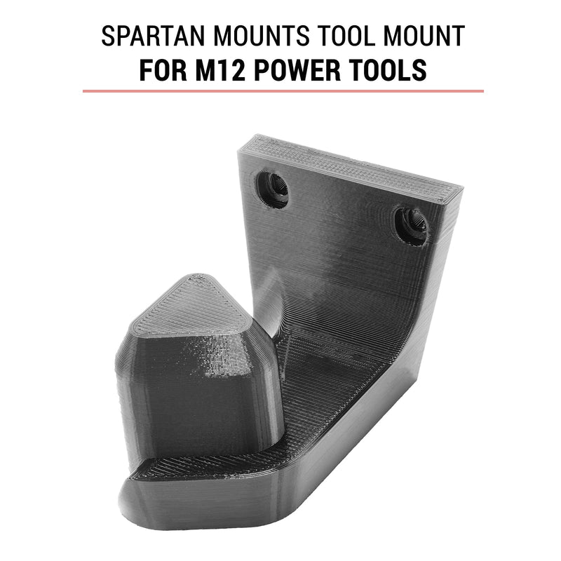 Spartan Mount Wall Hook for Milwaukee M12 Tools Left - 12 Volt Power Tool Holder, High Strength Low Profile Bracket, Convenient Easy Access Garage Organization