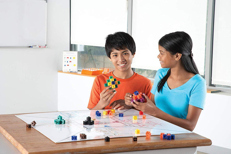 hand2mind Interlocking Snap Cubes, Plastic Cubes for Early Math, Connecting Cubes for Kids Learning, Math Manipulatives, Counting Cubes for Kids Math, Preschool Classroom Supplies (Set of 100)