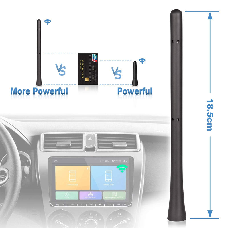Eightwood Universal Car Radio Rubber Antenna Mast 7 inch FM AM Roof Mount Vehicle Antennae Replacement with M4 M5 M6 Screw Adapter