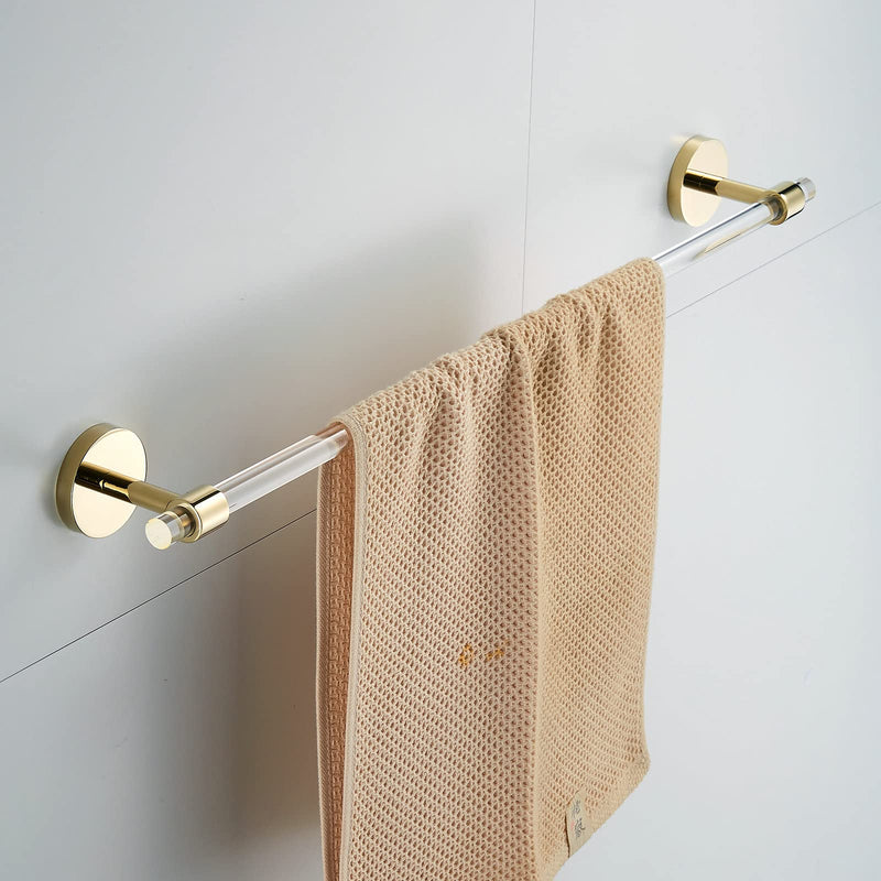 Acrylic Gold Towel Bar Towel Rack 16 inch for Bathroom,Wall Mounted Towel Holder Towel Hanger Modern SHUNLI 40cm