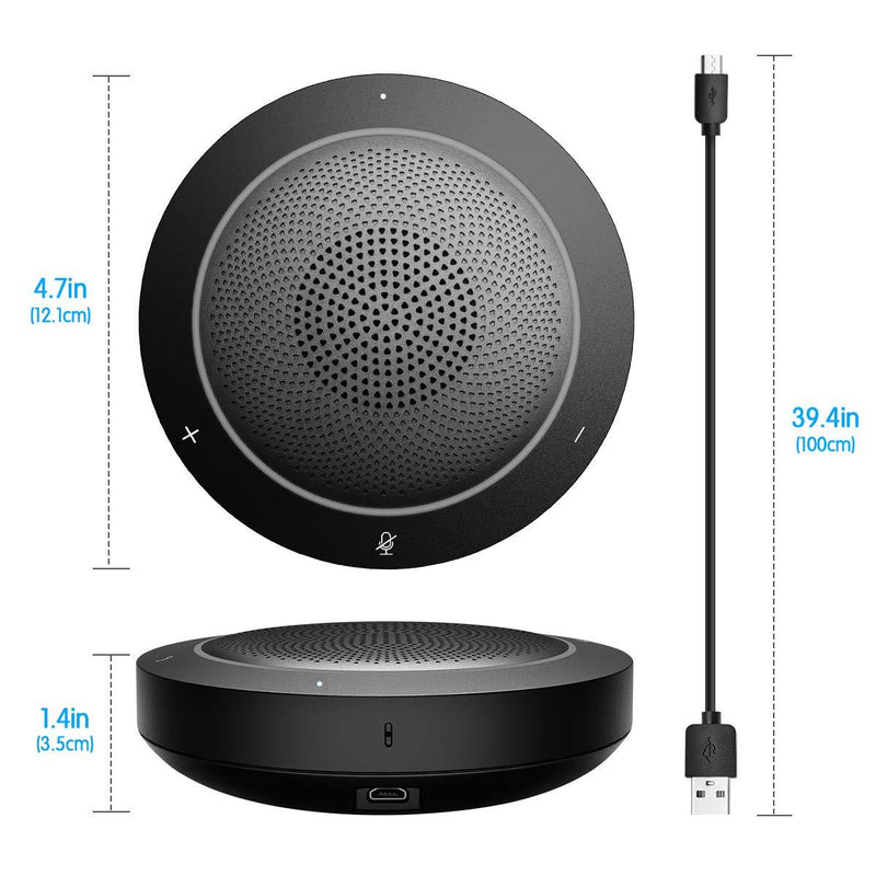 Kaysuda USB Speaker Phone 360° Omnidirectional Microphone Portable Conference Speakerphone Echo Cancellation for Skype Business of Microsoft Lync, VoIP Calls, Webinar, Phone, Call Center, Recording