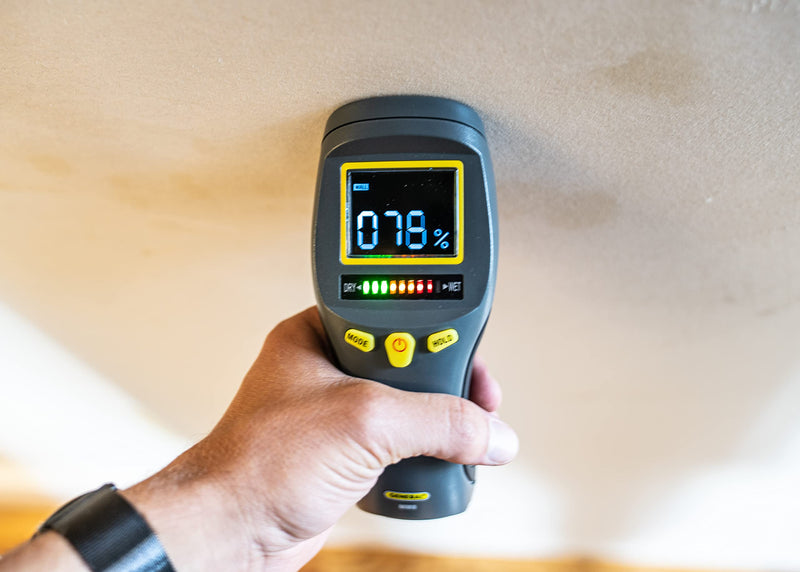 General Tools LCD Moisture Meter MM8 - Leak and Humidity Detector - Pinless and Non-Invasive Pinless/White on Black Screen