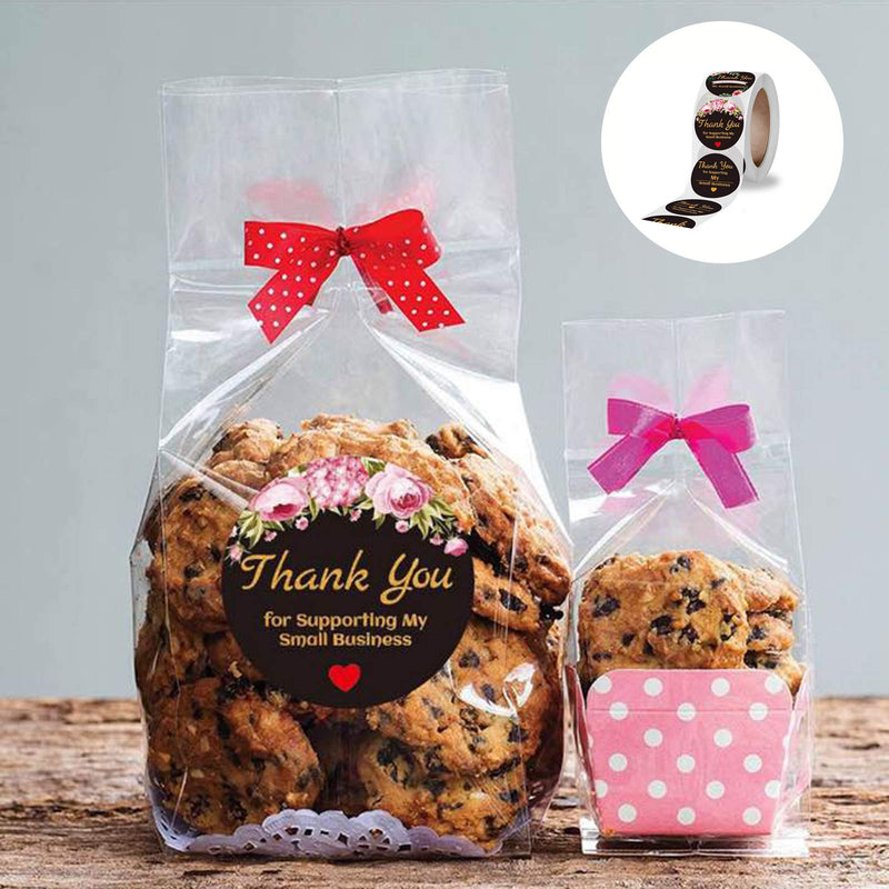 4 Rolls 2000 Pcs Thank You Stickers Small Business - 1 Roll 1.5 & 3 Rolls 1 Inch Thank You Stickers Labels, Decorative Sealing Stickers, for Envelopes, Bubble Mailers and Gift Bags Packaging, 500/Roll