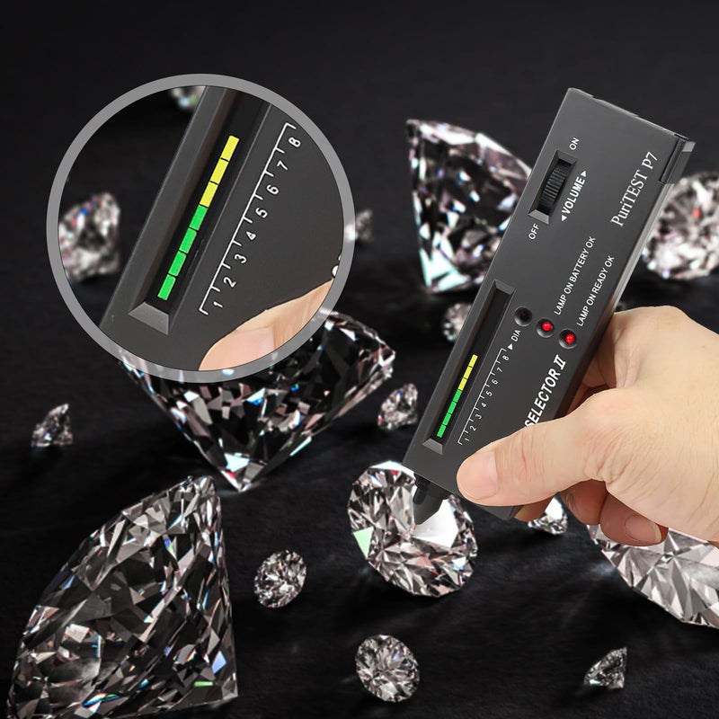 Diamond Tester, Electronic Jewelry Tester, Portable Testing Tool Set, Professional High-Precision Practice Diamond Selector, Jewelry Diamond Tester for Diamond, Crystal, Agate, Jade