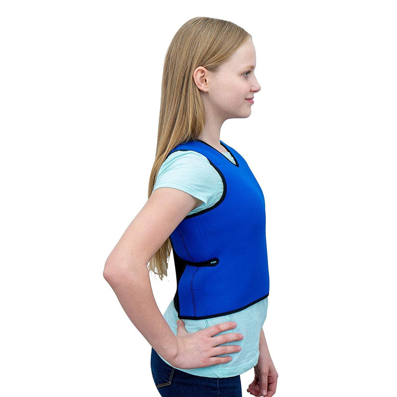 Special Supplies Sensory Compression Vest Deep Pressure Comfort for Autism, Hyperactivity, Mood Processing Disorders, Breathable, Form-Fitting, Kids and Adults (Blue, Small 17x30 inches) Blue Small (Pack of 1)