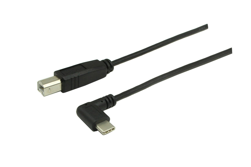 Type C Printer Cable, zdyCGTime 90 Degree Right Angle USB 2.0 Type C (USB-C) to Type B (USB-B) Printer Scanner Cable -18Inchs