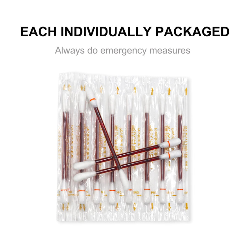 50 PCS Disposable Iodine Swab Portable Cotton Swab Outdoor Supplies Care Nasal