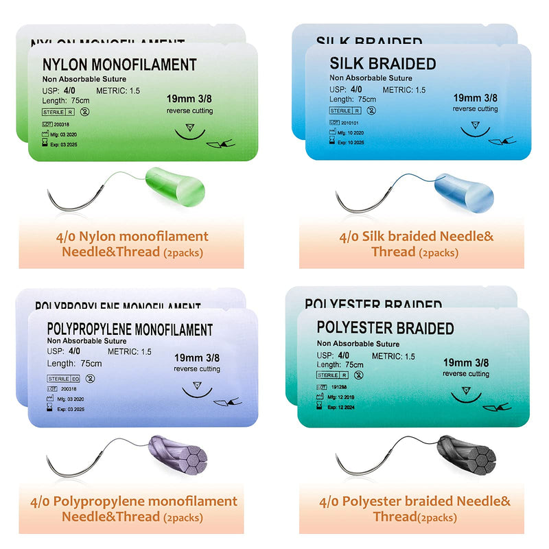 Medarchitect Suture Practice Kit (20 Pieces) for Medical Student Suture Training Include Thickened Suture Pad with Different Depth and Complete Suture Tools with PU Case