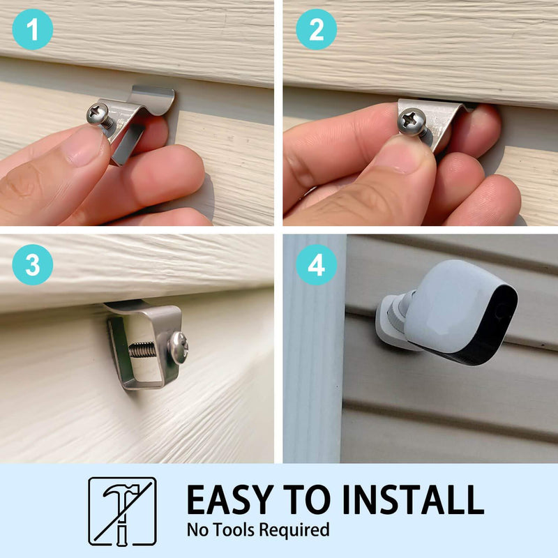 (10 Pack) Vinyl Siding Clips Hooks No-Hole Needed Outdoor Siding Screws Hanger for Mount Home Security Camera 10 Pack