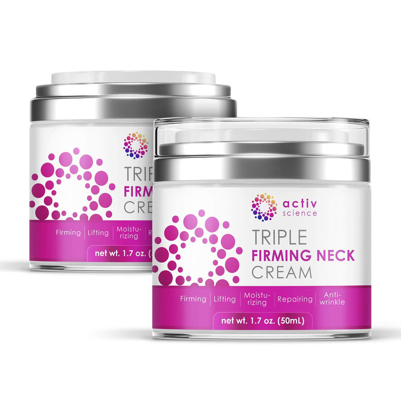 ACTIVSCIENCE Neck Firming Cream, Anti Aging Moisturizer for Neck & Décolleté, Double Chin Reducer, Skin Tightening Cream 1.7 fl oz.