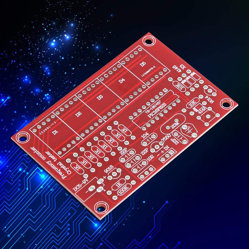 Crystal Oscillator Frequency Counter Tester Meter, DIY 1Hz-50MHz Frequency Indicator Crystal Oscillator Tester Module Kit with 5 Digits Digital Tube Display Red