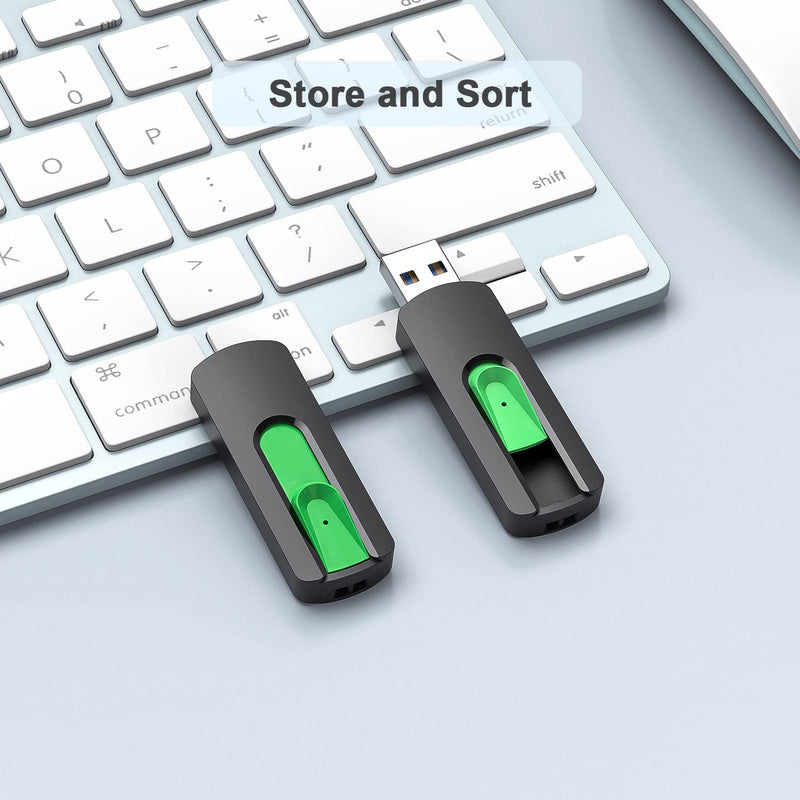 Aiibe 128GB Flash Drive 3.0 2 Pack, Upgraded 110MB/s USB 3.0 Flash Drive High Speed USB Drive Thumb Drive Retractable Memory Stick Jump Drives 128GB Zip Drive for PC Laptop, Green 128GB 3.0 Green*2 New