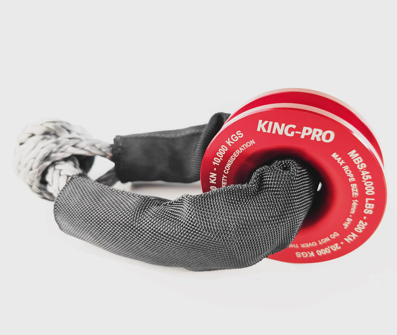 KING-PRO Snatch Recovery Ring, 45000 lbs Winch Snatch Block Pulley Towing Ring, for ATV UTV SUV Truck Off-Road Vehicle Towing Soft Shackle Recovery（Red） RED