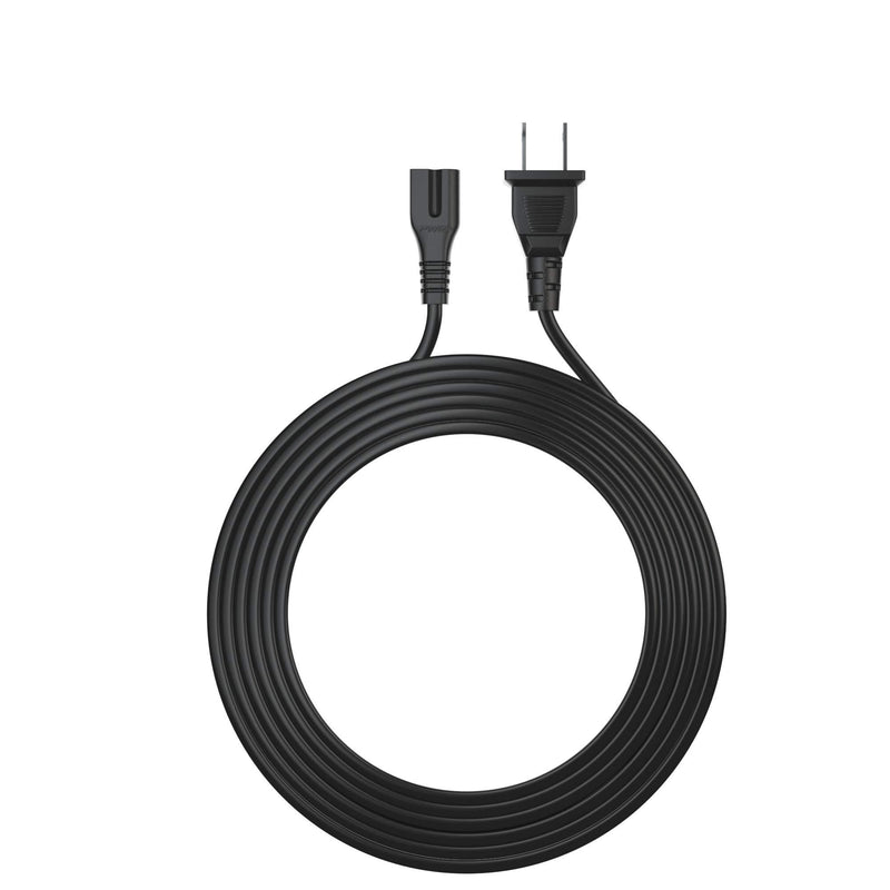 Pwr Extra Long 12 Ft 2 Prong Polarized-Power-Cord for Vizio-LED-TV Smart-HDTV E-M-Series and Others 2 Slot Adapter-AC-Wall-Cable: IEC-60320 IEC320 C7 to NEMA 1-15P