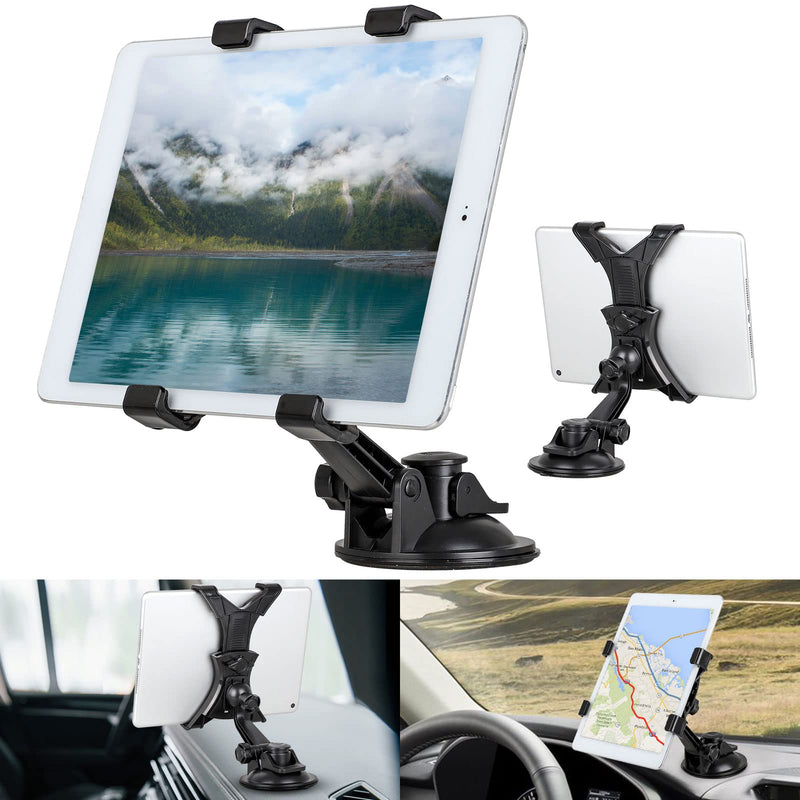 Car Tablet Holder, Tablet Dash Mount iPad Stand Holder for Car Windshield Dashboard Universal Tablet Car Mount with Suction Cup Compatible for Samsung Galaxy Tab/iPad Mini Air 4 3(All 7-10.5" Tablets)