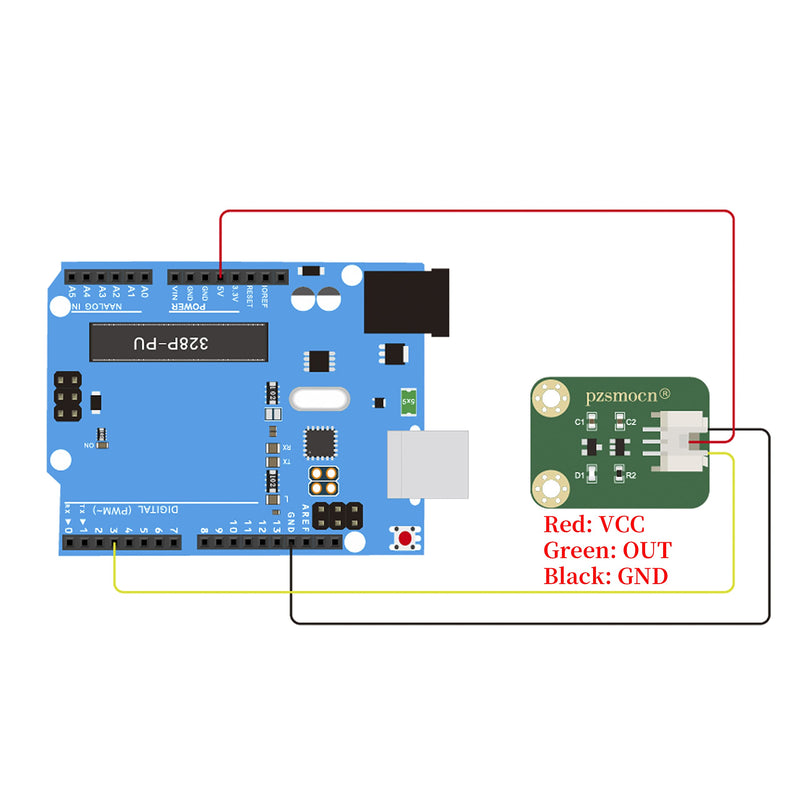 Pzsmocn Hall Sensor Compatible with Arduino and Raspberry Pi. Detection Range About 3cm (Detection Range Related to Strength of Magnetism), for Non-Contact Switch and Magnetic Related Project.