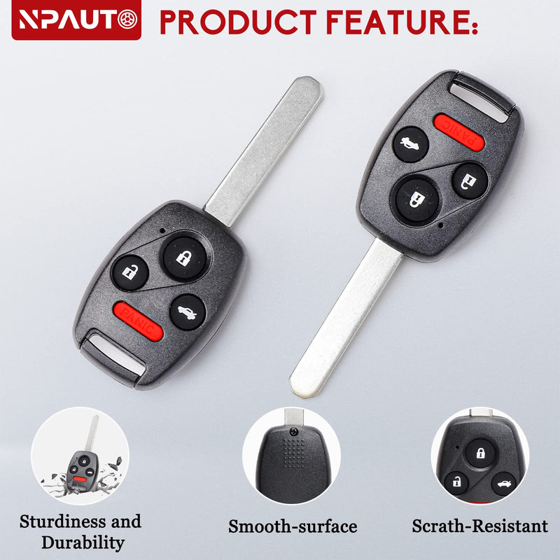 NPAUTO Key Fob Replacement for Honda Accord 2003 2004 2005 2006 2007 Keyless Entry Remote Uncut Car Ignition Blade Key Fobs (OUCG8D-380H-A, Pack of 2)