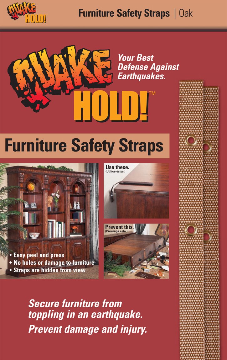 Quakehold! 4161 Furniture Strap Kit, Oak