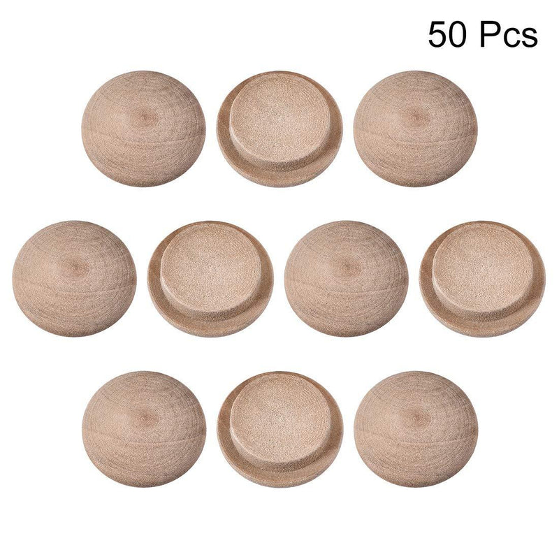 uxcell Wood Button Top Plugs 19/32 Inch Cherry Hardwood Furniture Plugs 50 Pack